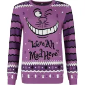 Alice i Underlandet - Anime Christmas jumper - Cheshire Cat - We're All Mad Here - L XL - för Dam - flerfärgad