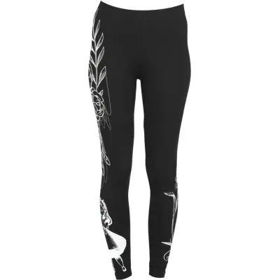 Alice i Underlandet - Anime Leggings - Flowers - M - för Dam - svart