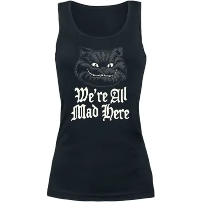 Alice i Underlandet - Anime Linnen - We're All Mad Here - S XXL - för Dam - svart