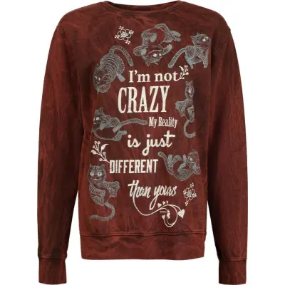 Alice i Underlandet - Anime Sweatshirt - I Am Not Crazy - S XXL - för Dam - röd