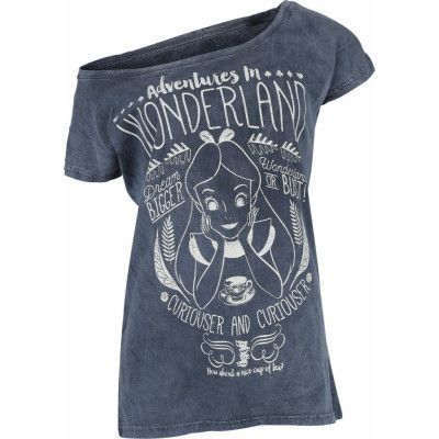 Alice i Underlandet - Anime T-shirt - Adventures In Wonderland - S XL - för Dam - blå