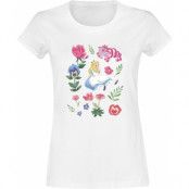 Alice i Underlandet - Anime T-shirt - Alice Friends Flowers - S XXL - för Dam - vit