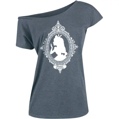 Alice i Underlandet - Anime T-shirt - Always Curious - M - för Dam - blåmelerad
