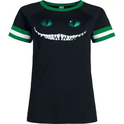 Alice i Underlandet - Anime T-shirt - Cheshire Cat - S XXL - för Dam - svart