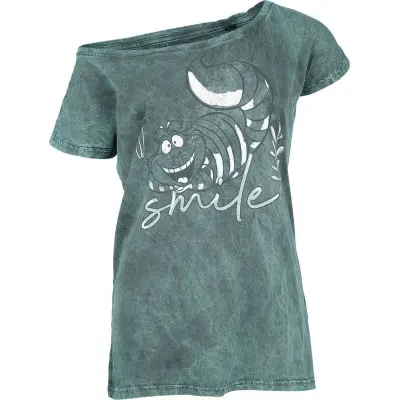 Alice i Underlandet - Anime T-shirt - Grinsekatze - Smile - S 4XL - för Dam - blå