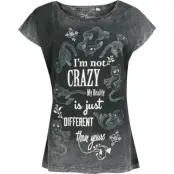 Alice i Underlandet - Anime T-shirt - I Am Not Crazy - S 4XL - för Dam - grå