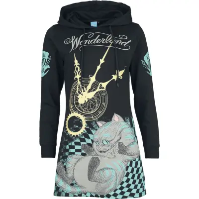 Alice i Underlandet - Disney Halvlång klänning - Mad Cat - S XXL - för Dam - svart