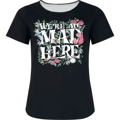 Alice i Underlandet - Disney T-shirt - We Are All Mad - S XXL - för Dam - svart