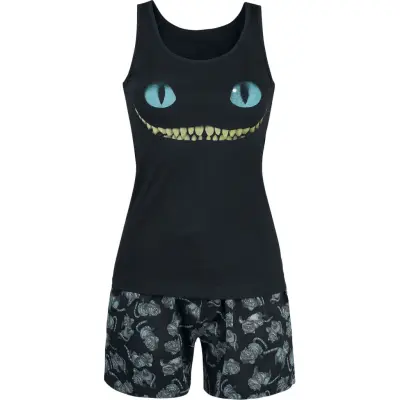 Alice i Underlandet - Disney Pyjamas - Cheshire Cat - Smile - S 5XL - för Dam - svart