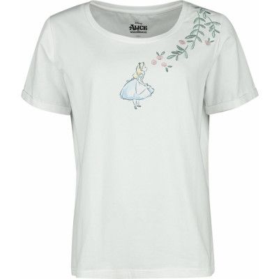 Alice i Underlandet - Disney T-shirt - Alice With Roses - S XL - för Dam - vit