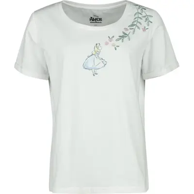 Alice i Underlandet - Disney T-shirt - Alice With Roses - S XL - för Dam - vit
