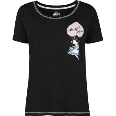 Alice i Underlandet - Disney T-shirt - Always Curious - S XXL - för Dam - svart