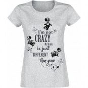 Alice i Underlandet - Disney T-shirt - Cheshire Cat - I'm Not Crazy - XS XXL - för Dam - gråmelerad