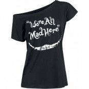 Alice i Underlandet - Disney T-shirt - Cheshire Cat - We're All Mad Here - S XXL - för Dam - svart