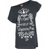 Alice i Underlandet - Disney T-shirt - I Find Myself In Wonderland - S 5XL - för Dam - gråmelerad