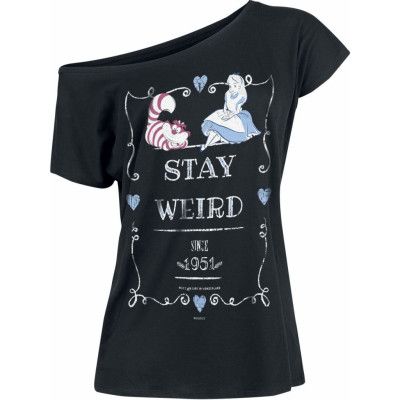 Alice i Underlandet - Disney T-shirt - Stay Weird - L 5XL - för Dam - svart