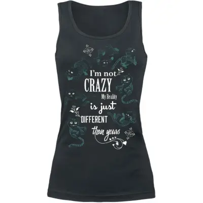 Alice i Underlandet - Disney Topp - Cheshire Cat - I'm Not Crazy - XS XXL - för Dam - svart