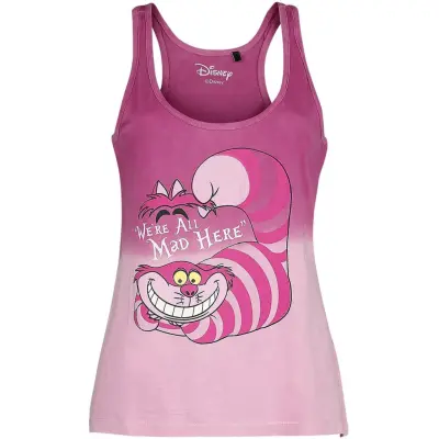 Alice i Underlandet - Disney Topp - Cheshire Cat - We're All Mad Here - S XL - för Dam - rosa