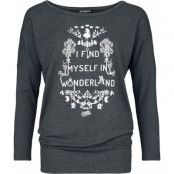 Alice i Underlandet Långärmad tröja - We're All Mad Here - S XL - för Dam - mörkt gråmelerad