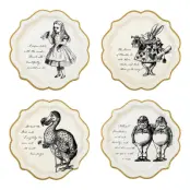Papperstallrikar Mad Hatter Alice Wonderland - 12-pack
