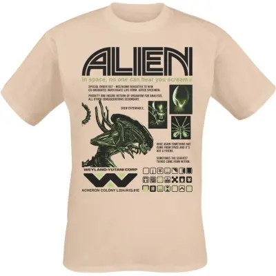 Alien T-shirt - Black And Green Special Order - M 3XL - för Herr - naturfärgad