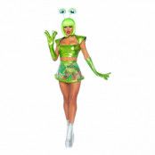Grön Alien Deluxe Maskeraddräkt - Large