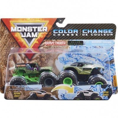 Monster Jam 2-pack Color Change Grave Digger & Alien Invasion