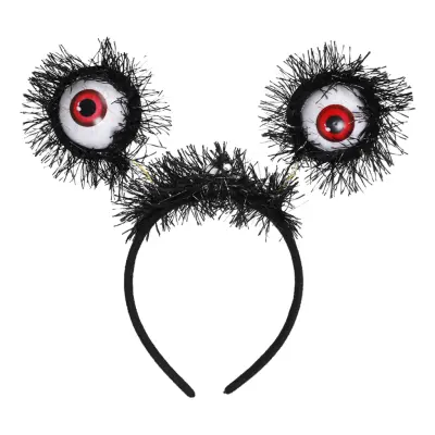 Svart Diadem med Ögon Glitter - One size