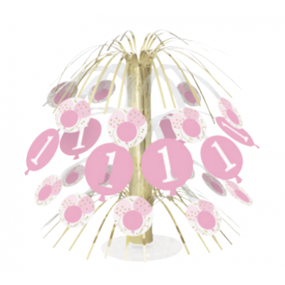 1-årskalas bordsdekoration Rosa Prickar