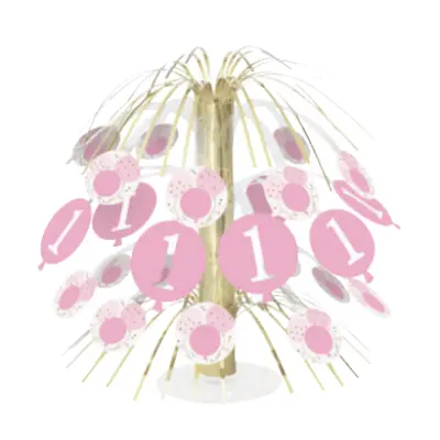 1-årskalas bordsdekoration Rosa Prickar