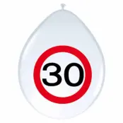 30 års Trafikskyltballonger 8-pack