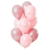 40 års Ballonger elegant rosa 33cm 12-pack