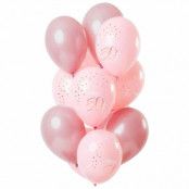 50 års Ballonger elegant rosa 33cm 12-pack