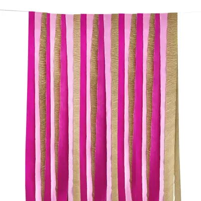 Backdrop Streamers Rosa/Guld/Vit