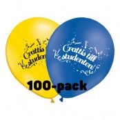 Ballonger Grattis till Studenten - 100-pack