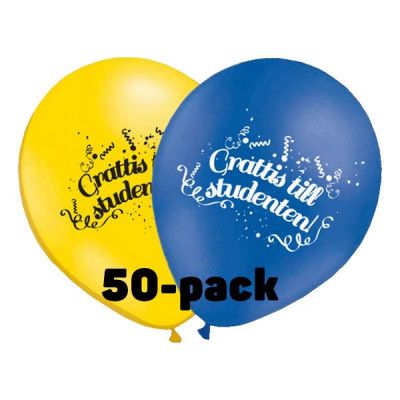 Ballonger Grattis till Studenten! - 50-pack