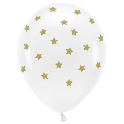 Ballong Vit Med Stjärnor 6-pack