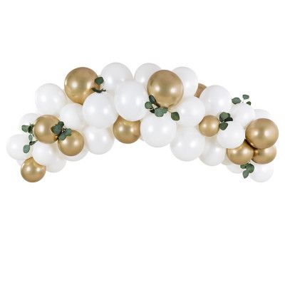 Ballongbåge Guld&Vit 2m