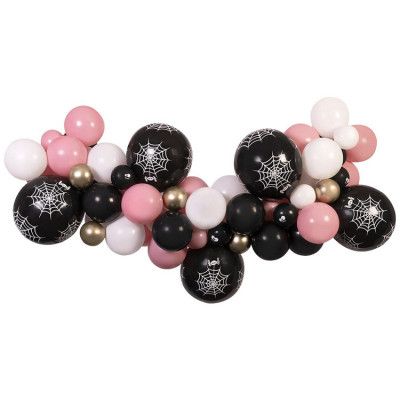Ballongbåge Halloween Svart, Vit&Rosa