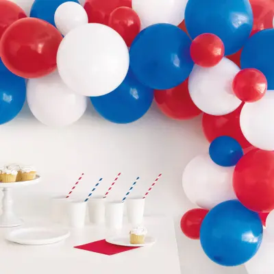 Ballongbåge Röd/Vit/Blå