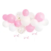 Ballongbåge Rosa Med Rosetter