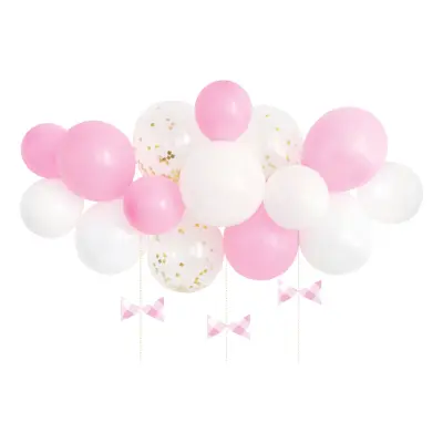 Ballongbåge Rosa Med Rosetter