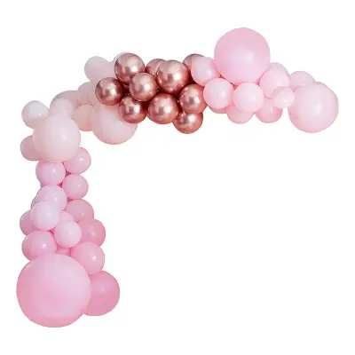 Ballongbåge Rosa & Roséguld Kit