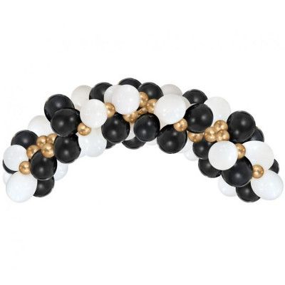 Ballongbåge Vit, Guld&Svart