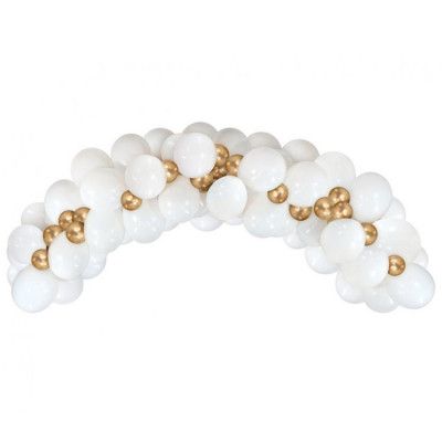 Ballongbåge Vit&Guld