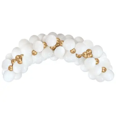 Ballongbåge Vit&Guld