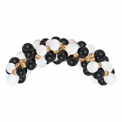 Ballongbåge Vit/Svart/Guld