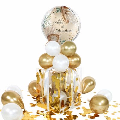 Ballongbox Boho Grattis på Födelsedagen