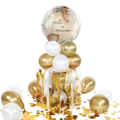 Ballongbox Boho Grattis på Födelsedagen