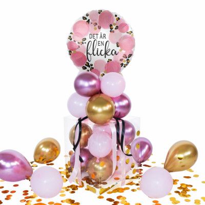 Ballongbox Leopard Det är en Flicka